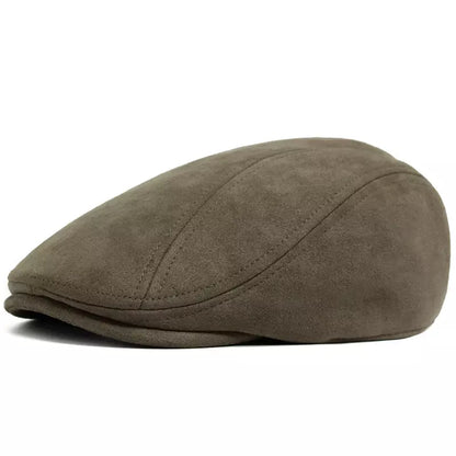 Ivy Suede Flat Cap – Vegan Suede Adjustable Classic Hat