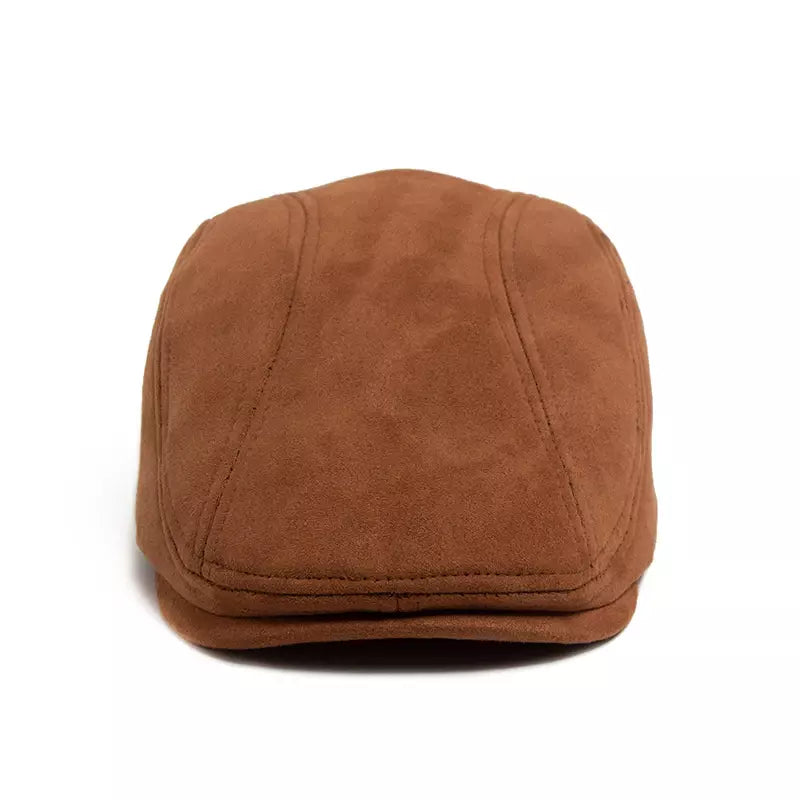 Ivy Suede Flat Cap – Vegan Suede Adjustable Classic Hat