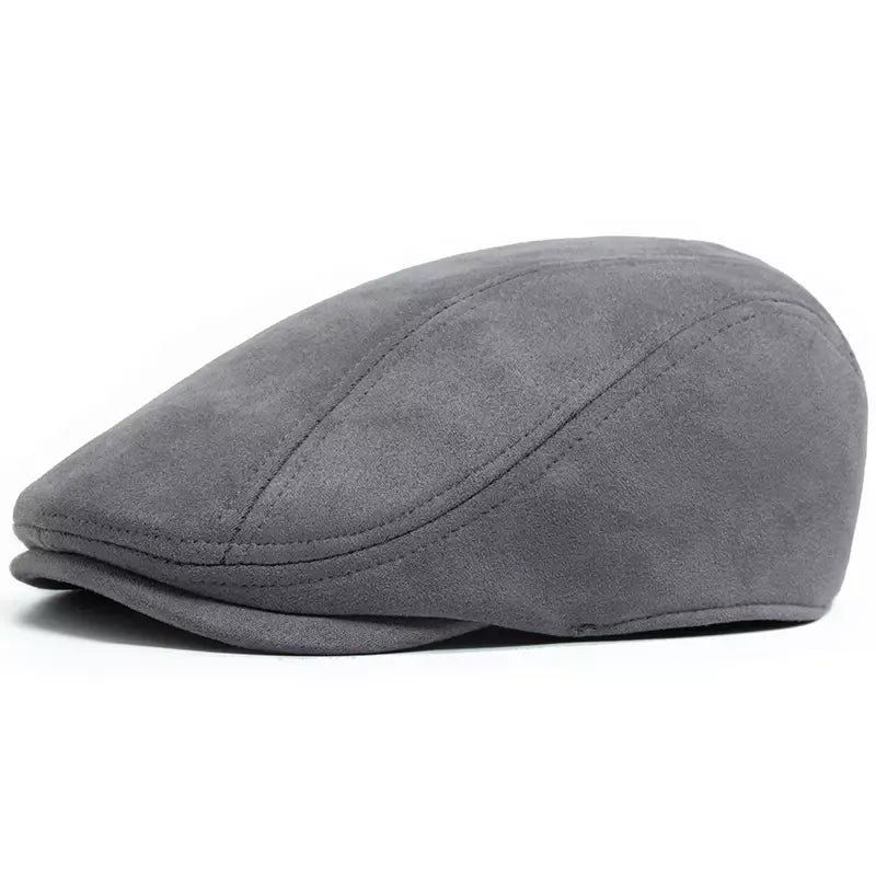 Ivy Suede Flat Cap – Vegan Suede Adjustable Classic Hat