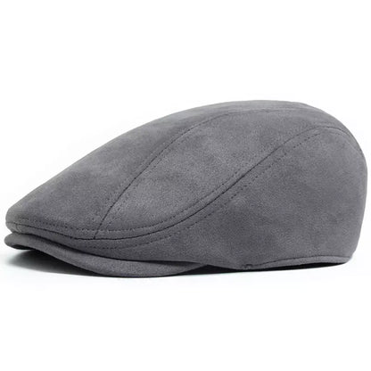 Ivy Suede Flat Cap – Vegan Suede Adjustable Classic Hat