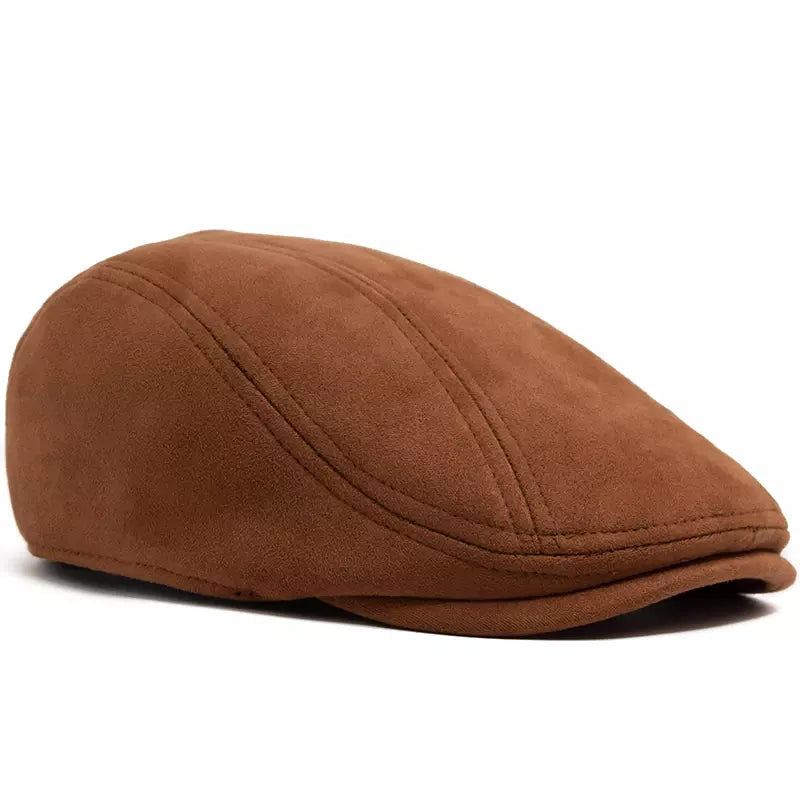 Ivy Suede Flat Cap – Vegan Suede Adjustable Classic Hat