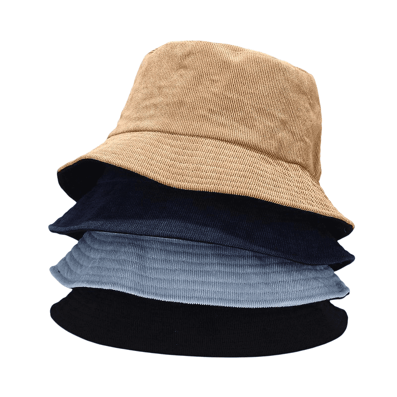 JM Corduroy Reversible Bucket Hat - Versatile Reversible Hat With Corduroy Texture