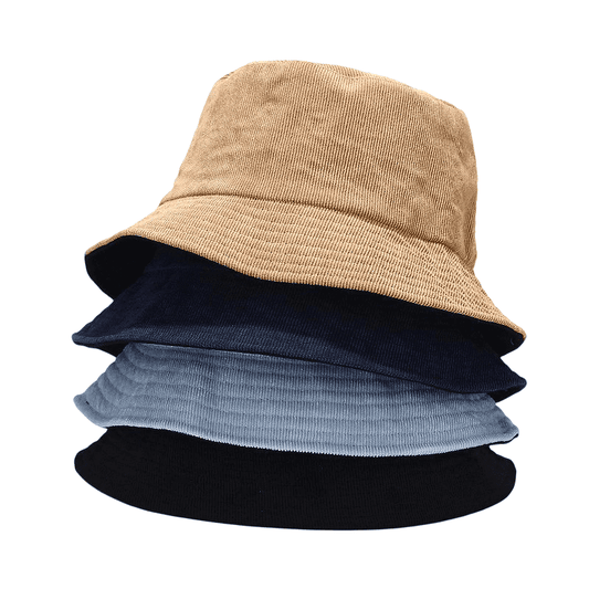 JM Corduroy Reversible Bucket Hat - Versatile Reversible Hat With Corduroy Texture