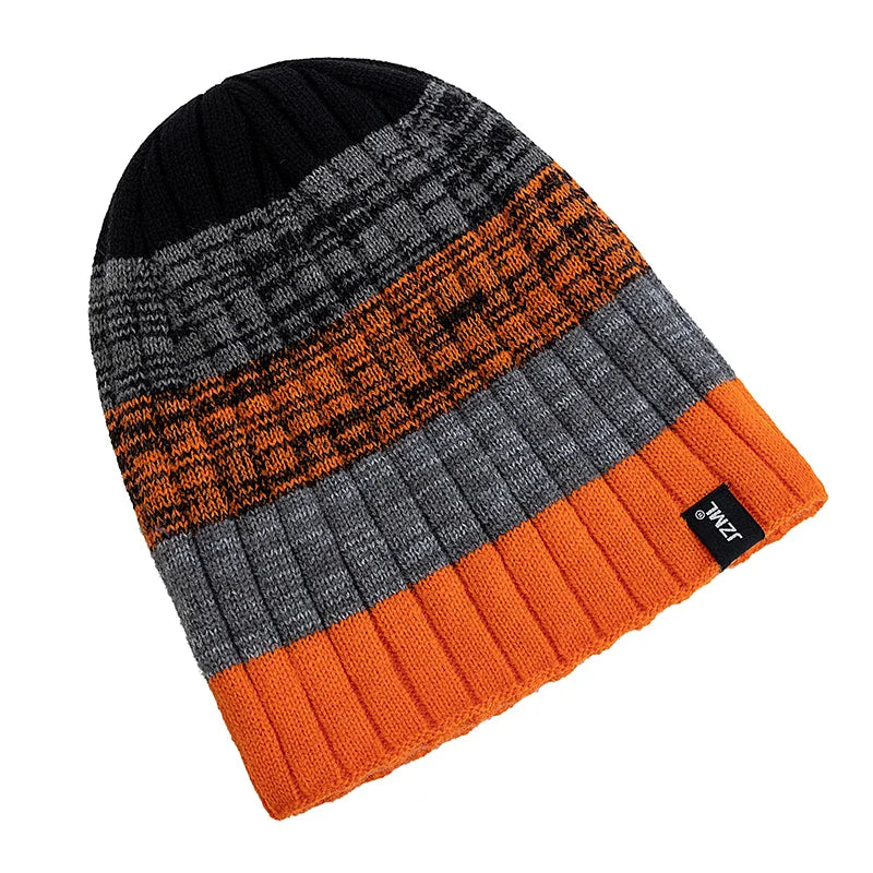 JZML Winter Knitted Striped Beanie - Urban Caps