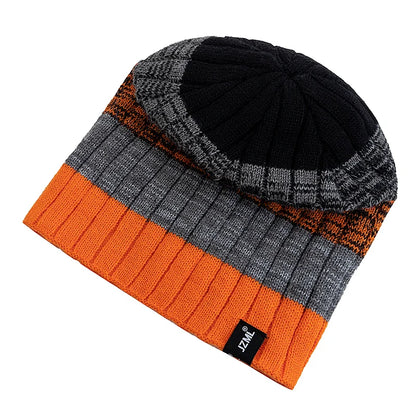 JZML Winter Knitted Striped Beanie - Urban Caps
