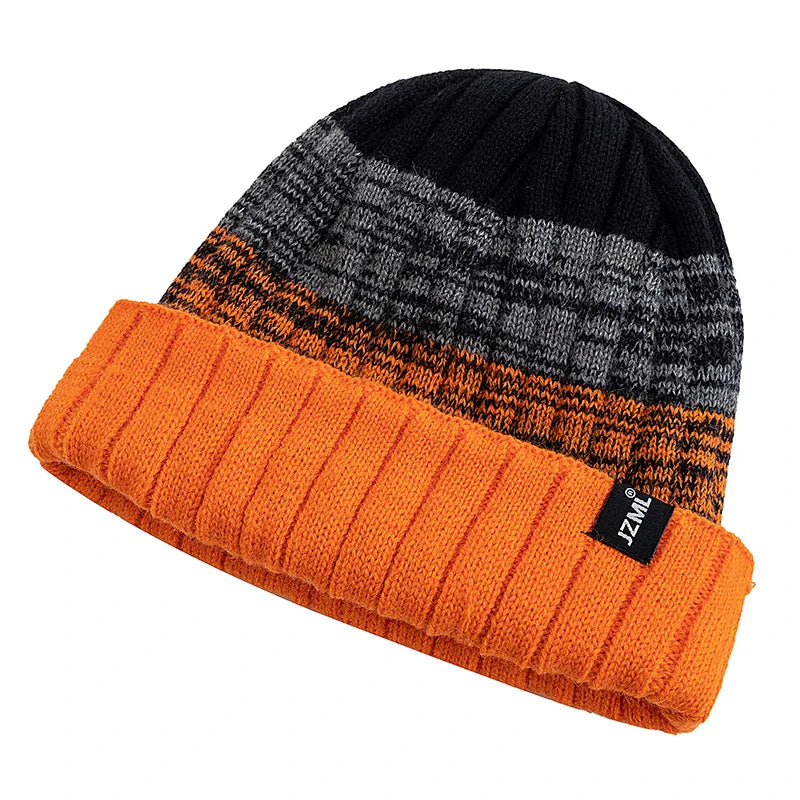 JZML Winter Knitted Striped Beanie - Urban Caps