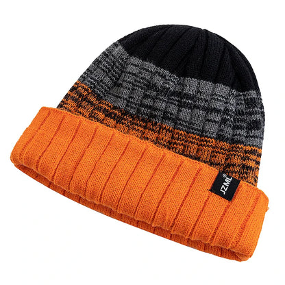 JZML Winter Knitted Striped Beanie - Urban Caps