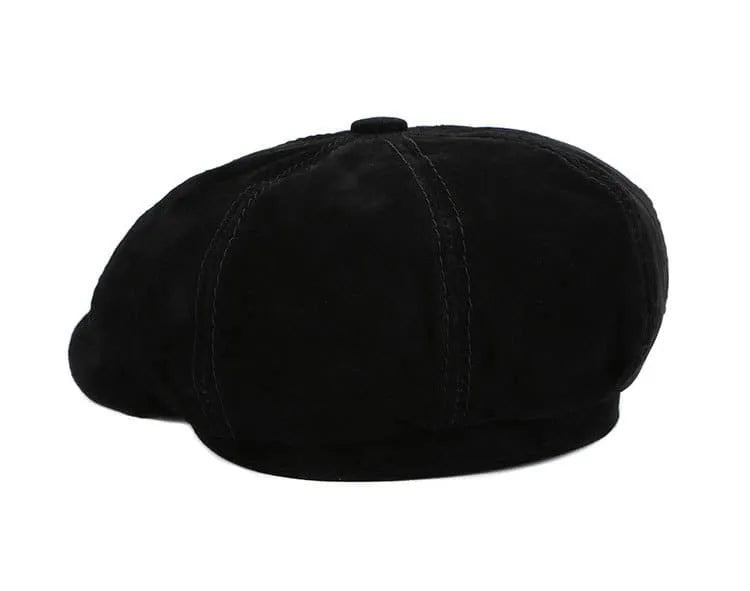 J&J Genuine Suede Leather Newsboy Cap - Timeless Suede Look for Casual Style Easy To Wear