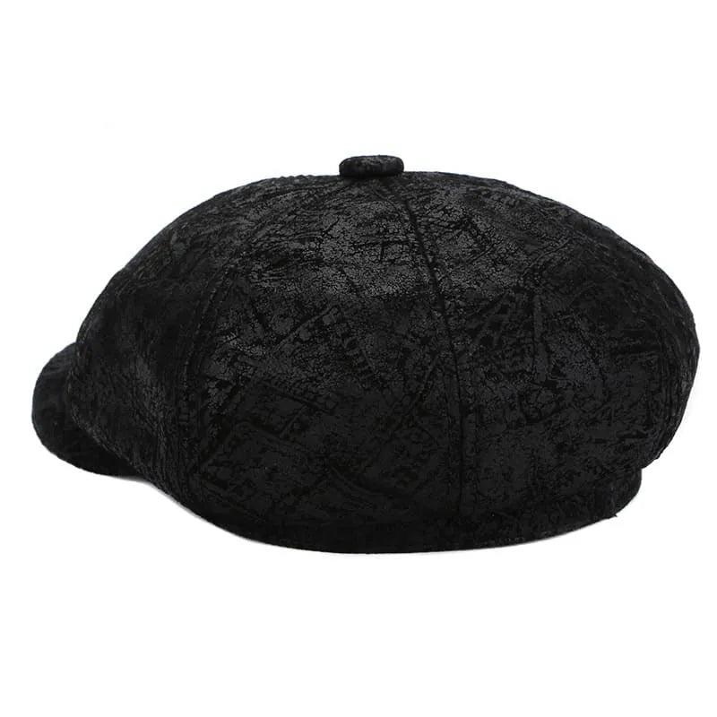 J&J Genuine Suede Leather Newsboy Cap - Timeless Suede Look for Casual Style Easy To Wear