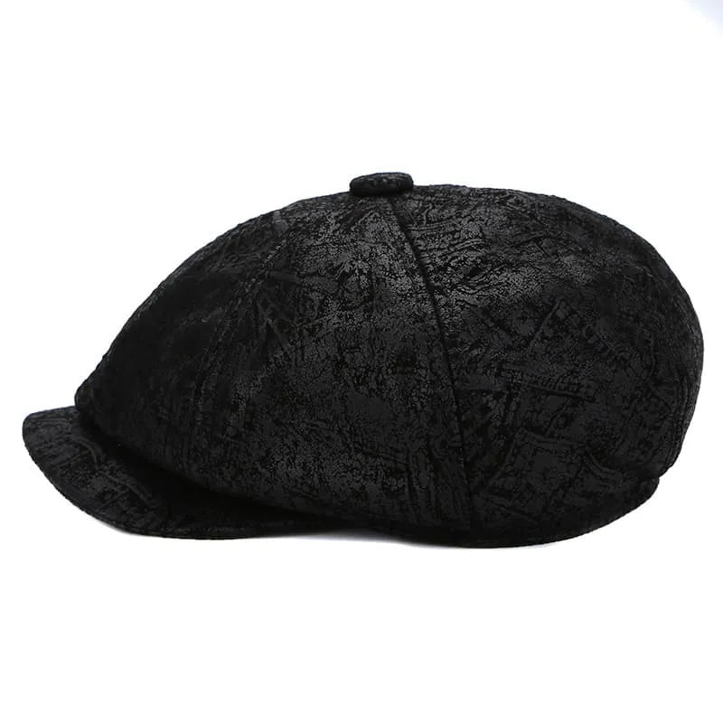 J&J Genuine Suede Leather Newsboy Cap - Timeless Suede Look for Casual Style Easy To Wear