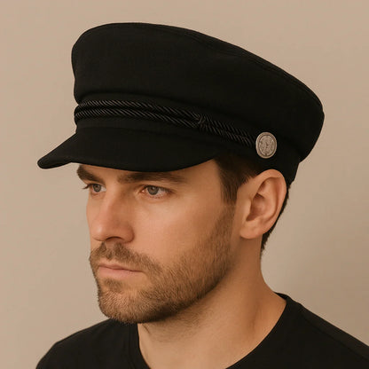 J&J Rope Cotton Sailor Cap - Classic Nautical Cotton Look For Casual Style Everyday Use