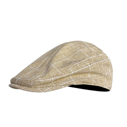 J&J Vintage Plaid Flat Cap - Timeless Cotton Flat Cap With Classic Plaid Appeal Today