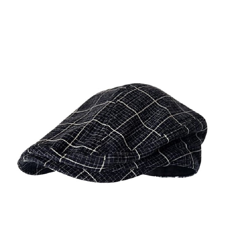 J&J Vintage Plaid Flat Cap - Timeless Cotton Flat Cap With Classic Plaid Appeal Today