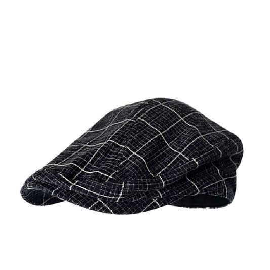 J&J Vintage Plaid Flat Cap - Timeless Cotton Flat Cap With Classic Plaid Appeal Today