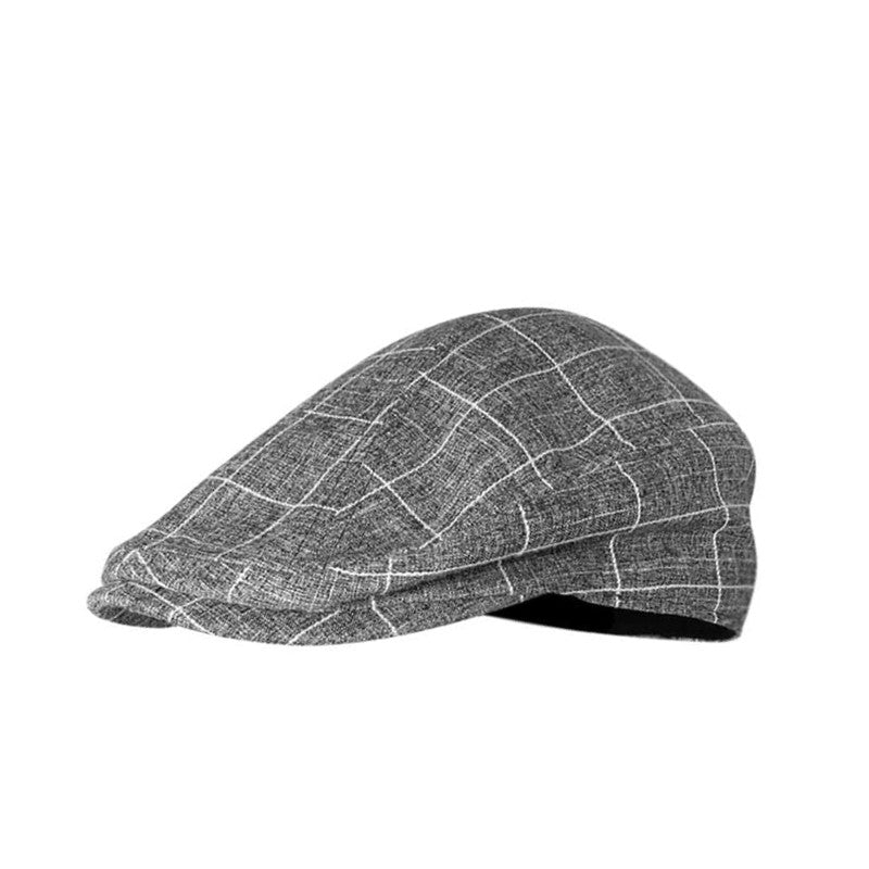 J&J Vintage Plaid Flat Cap - Timeless Cotton Flat Cap With Classic Plaid Appeal Today