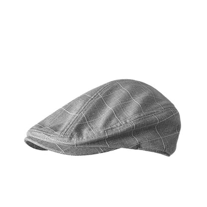J&J Vintage Plaid Flat Cap - Timeless Cotton Flat Cap With Classic Plaid Appeal Today