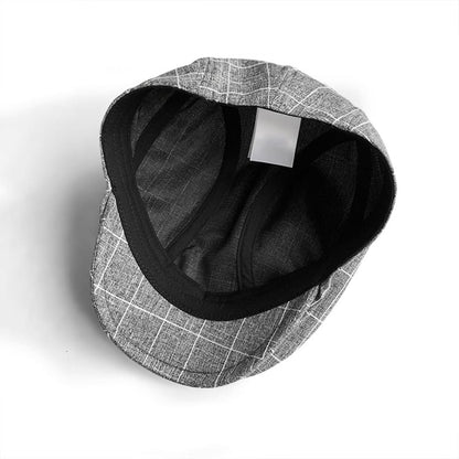 J&J Vintage Plaid Flat Cap - Timeless Cotton Flat Cap With Classic Plaid Appeal Today