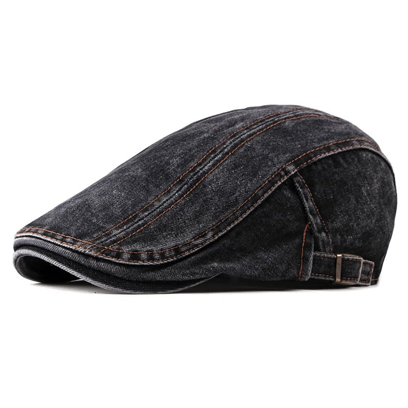 J&L Denim Cotton Flat Cap - Classic Denim Cap For Timeless Casual Style You Can Wear Daily