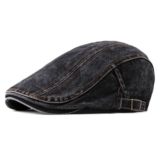 J&L Denim Cotton Flat Cap - Classic Denim Cap For Timeless Casual Style You Can Wear Daily
