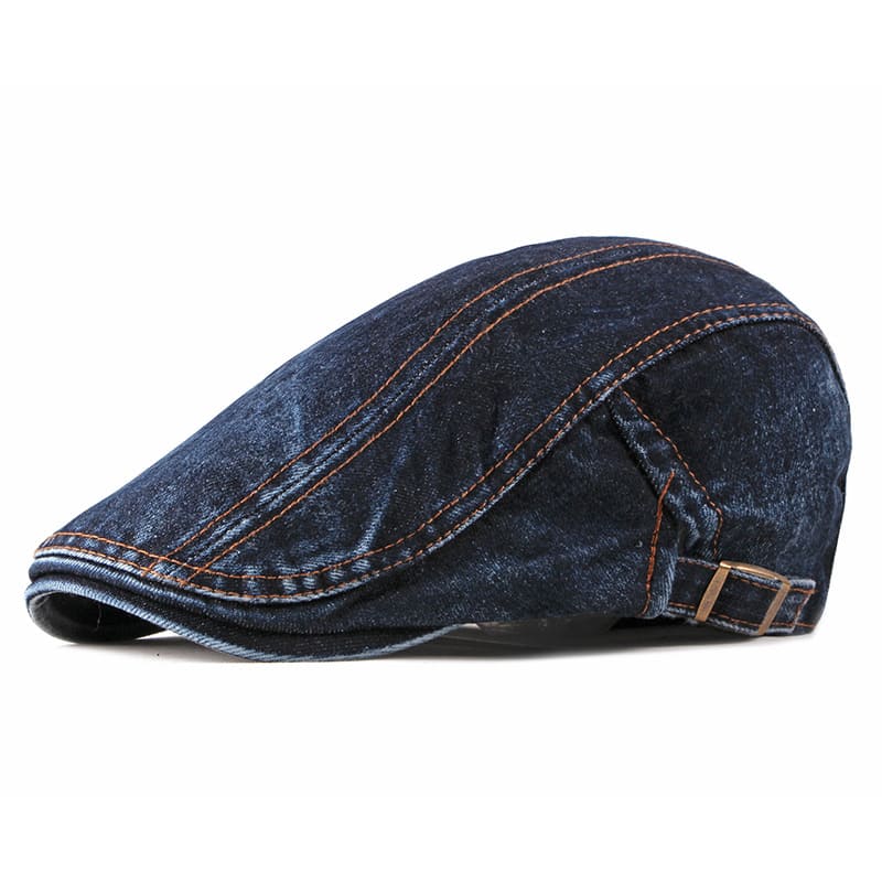 J&L Denim Cotton Flat Cap - Classic Denim Cap For Timeless Casual Style You Can Wear Daily