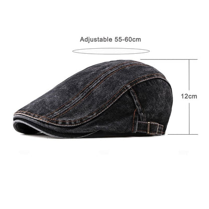 J&L Denim Cotton Flat Cap - Classic Denim Cap For Timeless Casual Style You Can Wear Daily