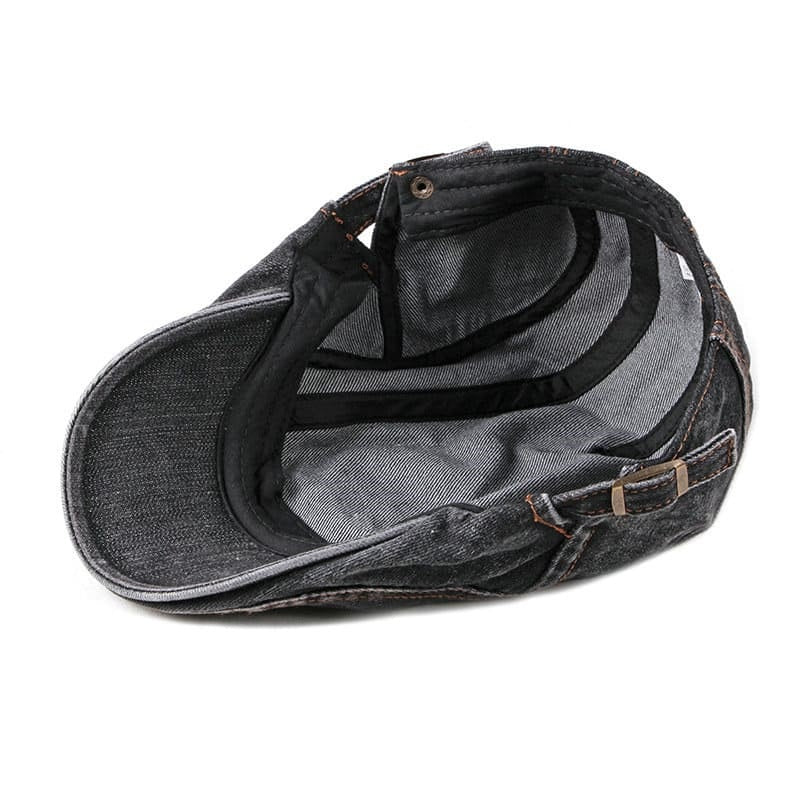 J&L Denim Cotton Flat Cap - Classic Denim Cap For Timeless Casual Style You Can Wear Daily