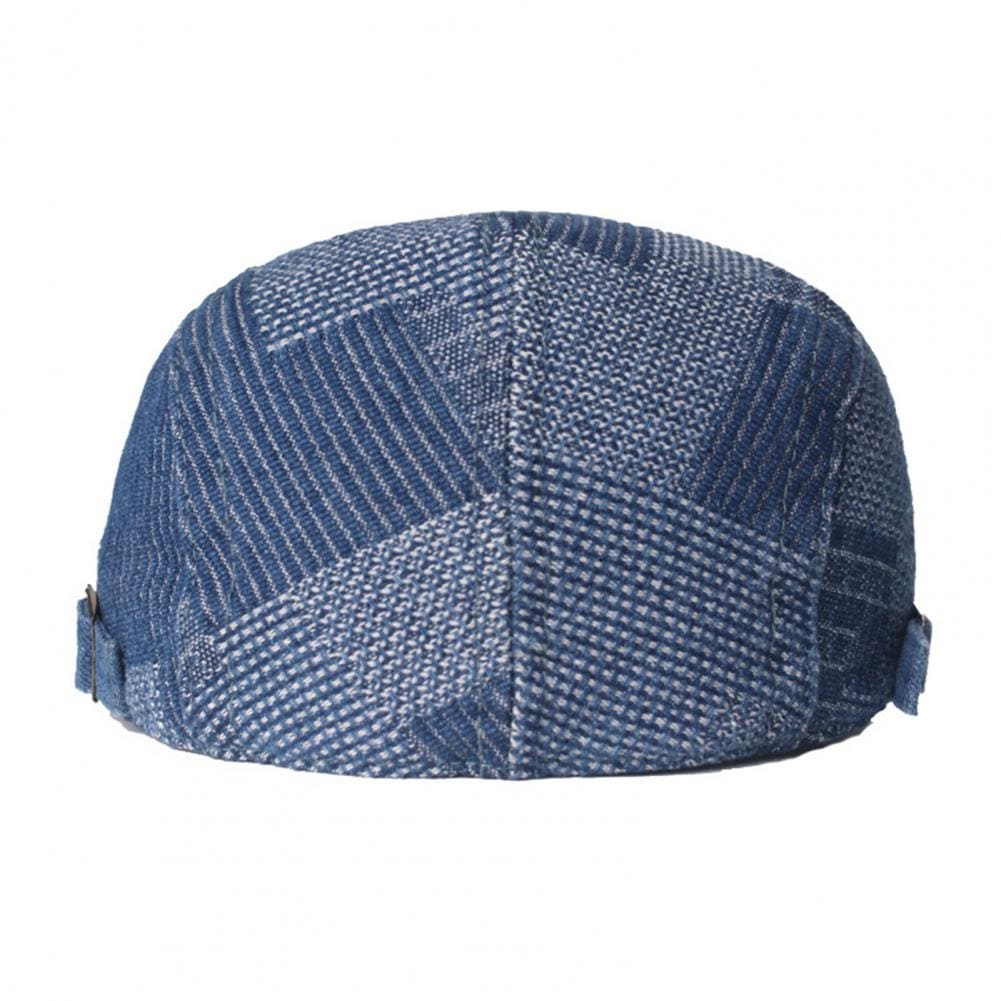 J&L Patchwork Denim Flat Cap - Casual Patchwork Denim Look With Timeless Versatility