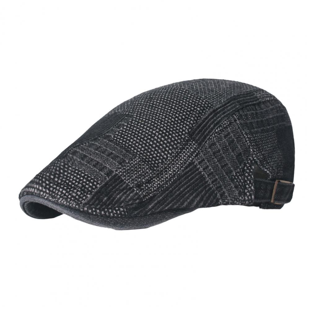 J&L Patchwork Denim Flat Cap - Casual Patchwork Denim Look With Timeless Versatility