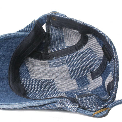 J&L Patchwork Denim Flat Cap - Casual Patchwork Denim Look With Timeless Versatility
