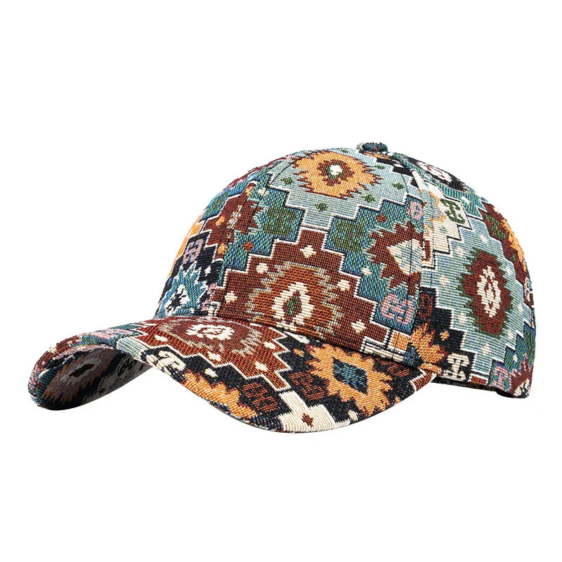 Jacquard Mandala Cotton Cap - Embroidered
