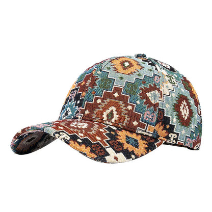 Jacquard Mandala Cotton Cap - Embroidered
