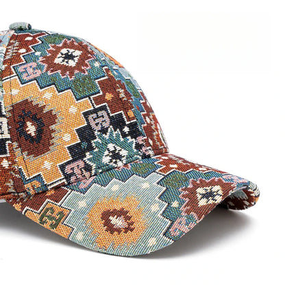 Jacquard Mandala Cotton Cap - Embroidered