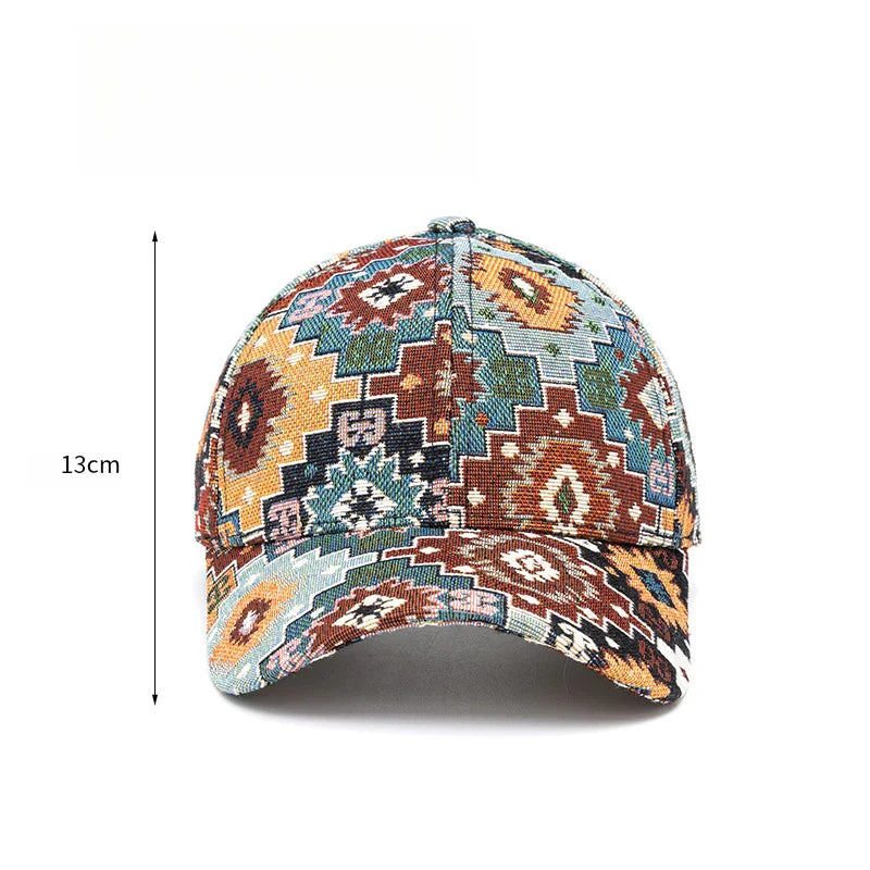 Jacquard Mandala Cotton Cap - Embroidered