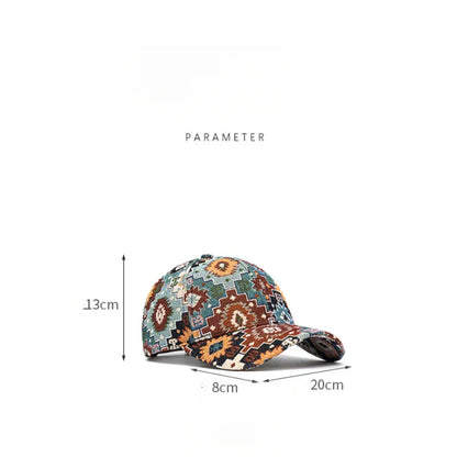 Jacquard Mandala Cotton Cap - Embroidered
