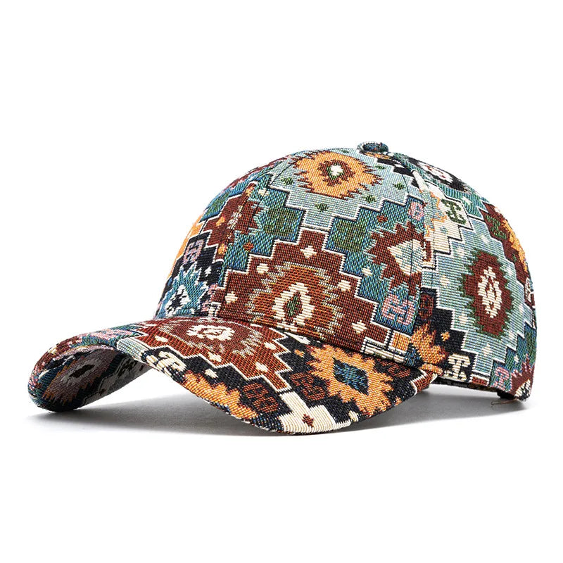 Jacquard Mandala Cotton Cap - Embroidered