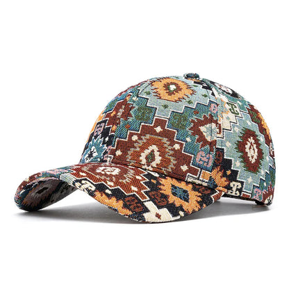 Jacquard Mandala Cotton Cap - Embroidered
