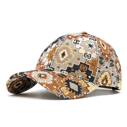 Jacquard Mandala Cotton Cap - Embroidered