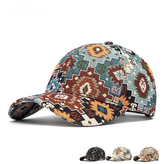 Jacquard Mandala Cotton Cap - Embroidered