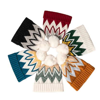 Jacquard Knitted Pompom Beanie Premium Casual Edition - Urban Caps