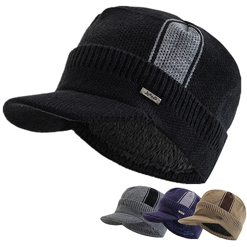 Jeans Knitted Visor Beanie Cap - Urban Caps