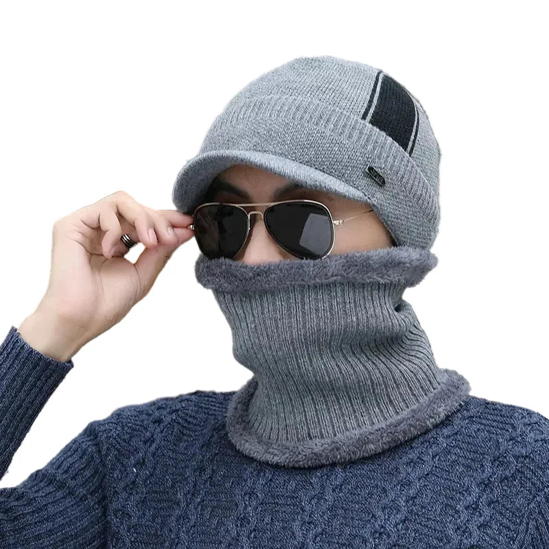 Jeans Knitted Visor Beanie Cap - Urban Caps