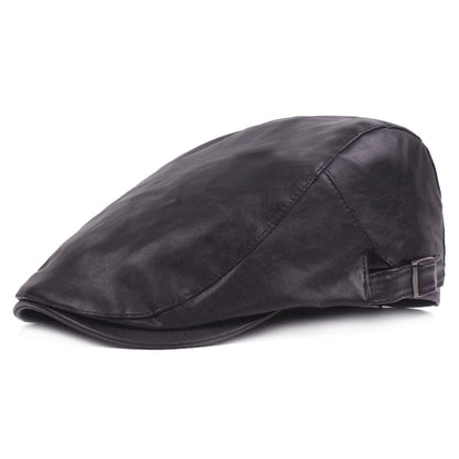 Jerome Leather Flat Cap - Timeless Vegan Leather Flat Cap With Clean, Versatile Style