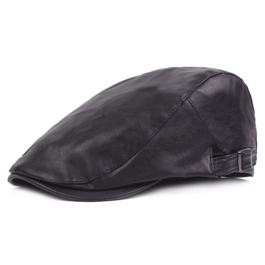Jerome Leather Flat Cap - Timeless Vegan Leather Flat Cap With Clean, Versatile Style