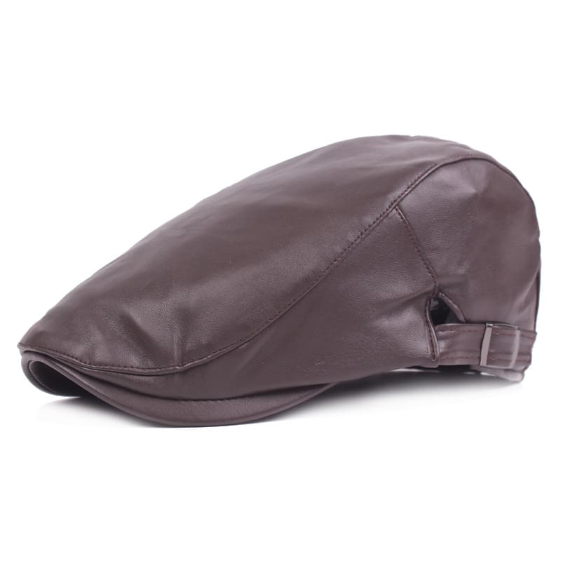 Jerome Leather Flat Cap - Timeless Vegan Leather Flat Cap With Clean, Versatile Style