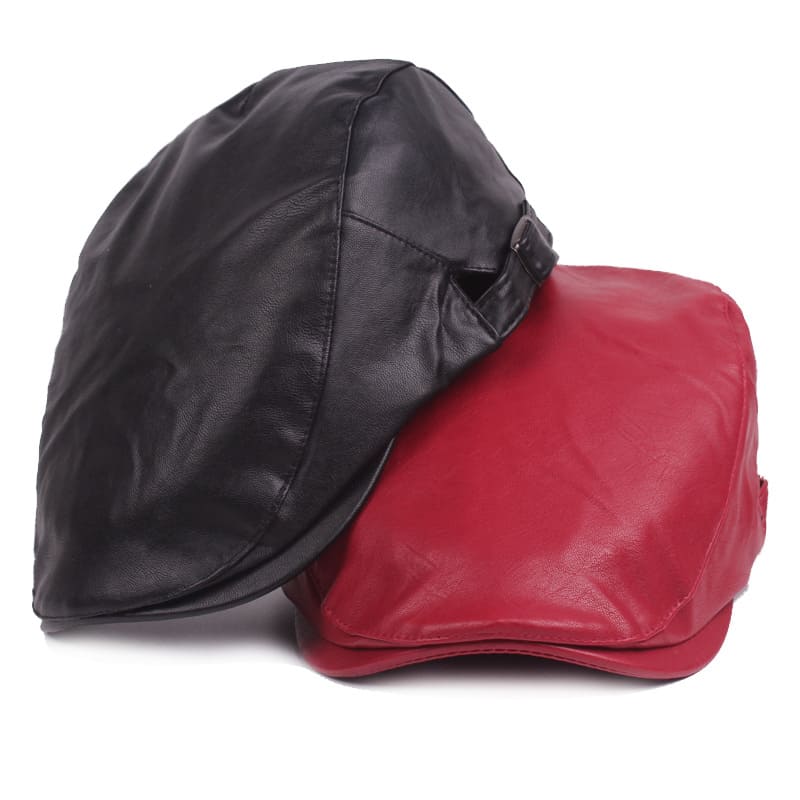 Jerome Leather Flat Cap - Timeless Vegan Leather Flat Cap With Clean, Versatile Style
