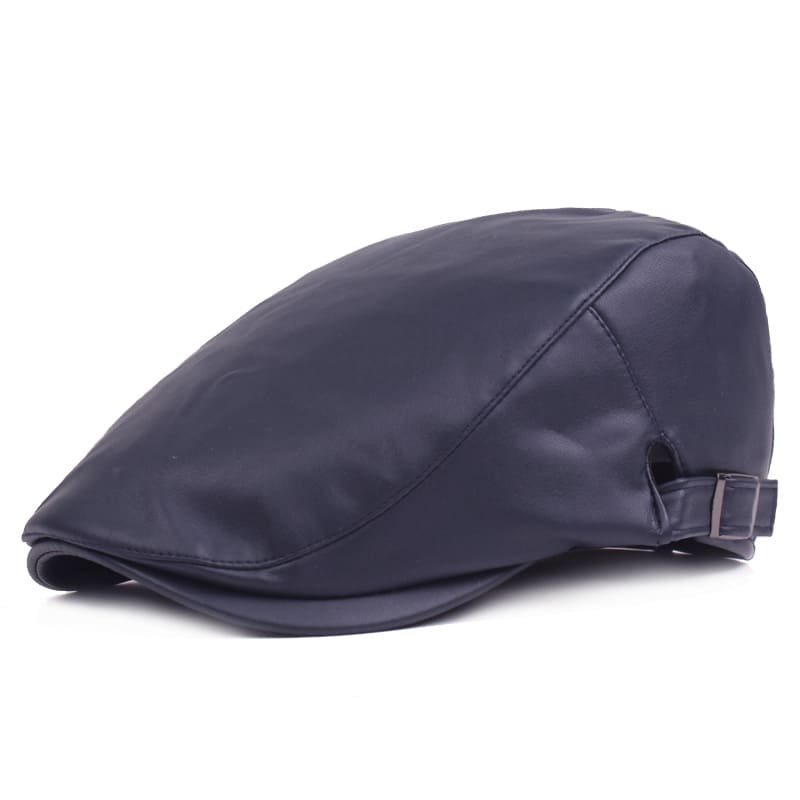 Jerome Leather Flat Cap - Timeless Vegan Leather Flat Cap With Clean, Versatile Style