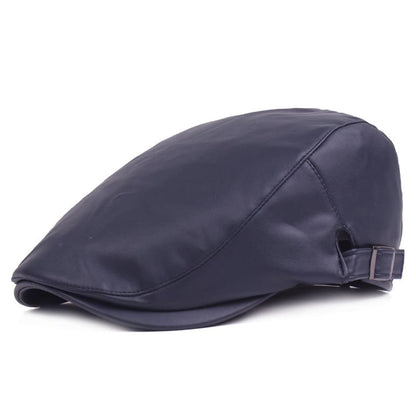Jerome Leather Flat Cap - Timeless Vegan Leather Flat Cap With Clean, Versatile Style