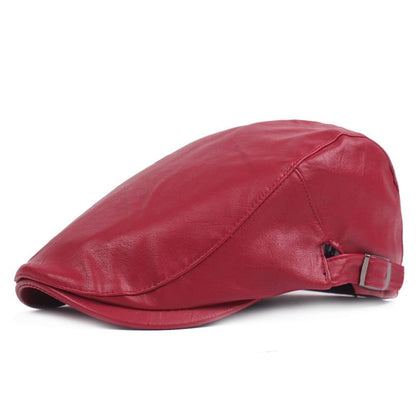 Jerome Leather Flat Cap - Timeless Vegan Leather Flat Cap With Clean, Versatile Style
