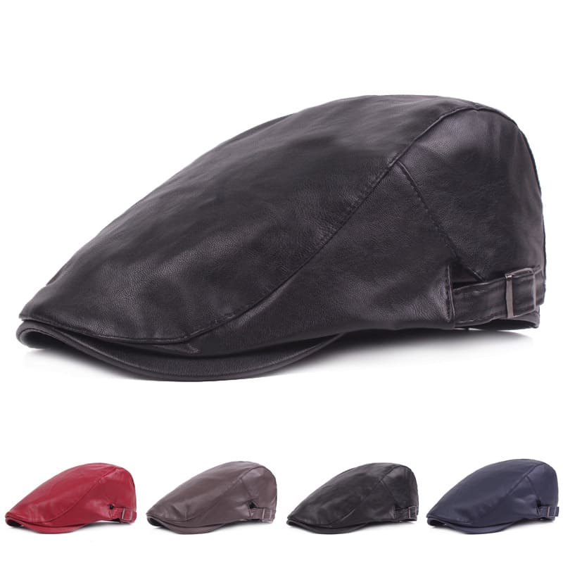 Jerome Leather Flat Cap - Timeless Vegan Leather Flat Cap With Clean, Versatile Style