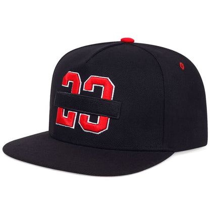 Jordan 23 Snapback Cap – Black Cotton Flat Brim Hat